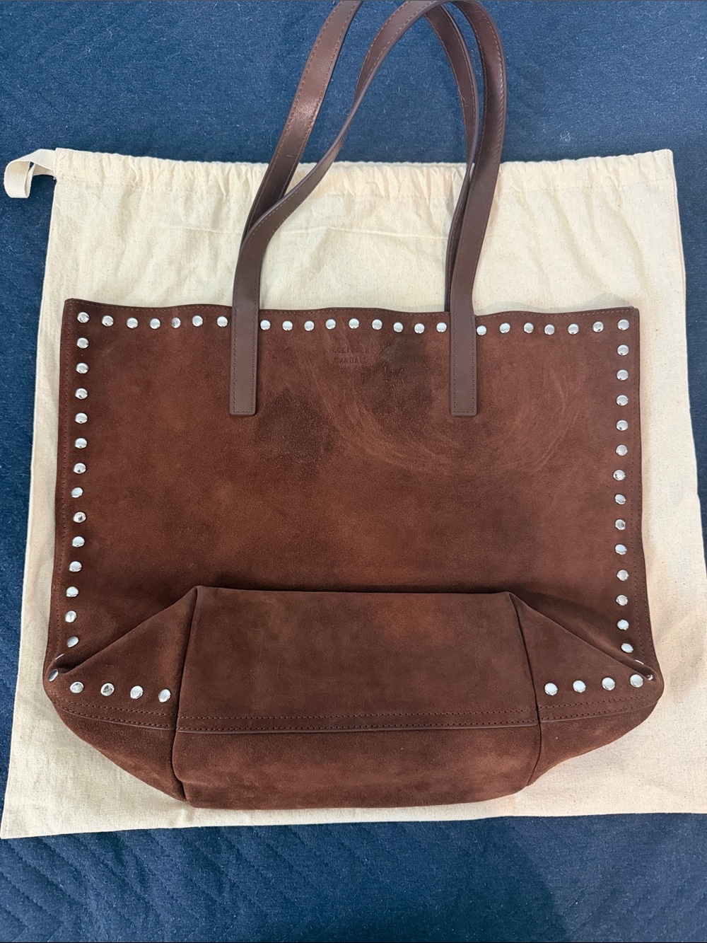 Loeffler Randall Brown Suede Studded Tote Bag